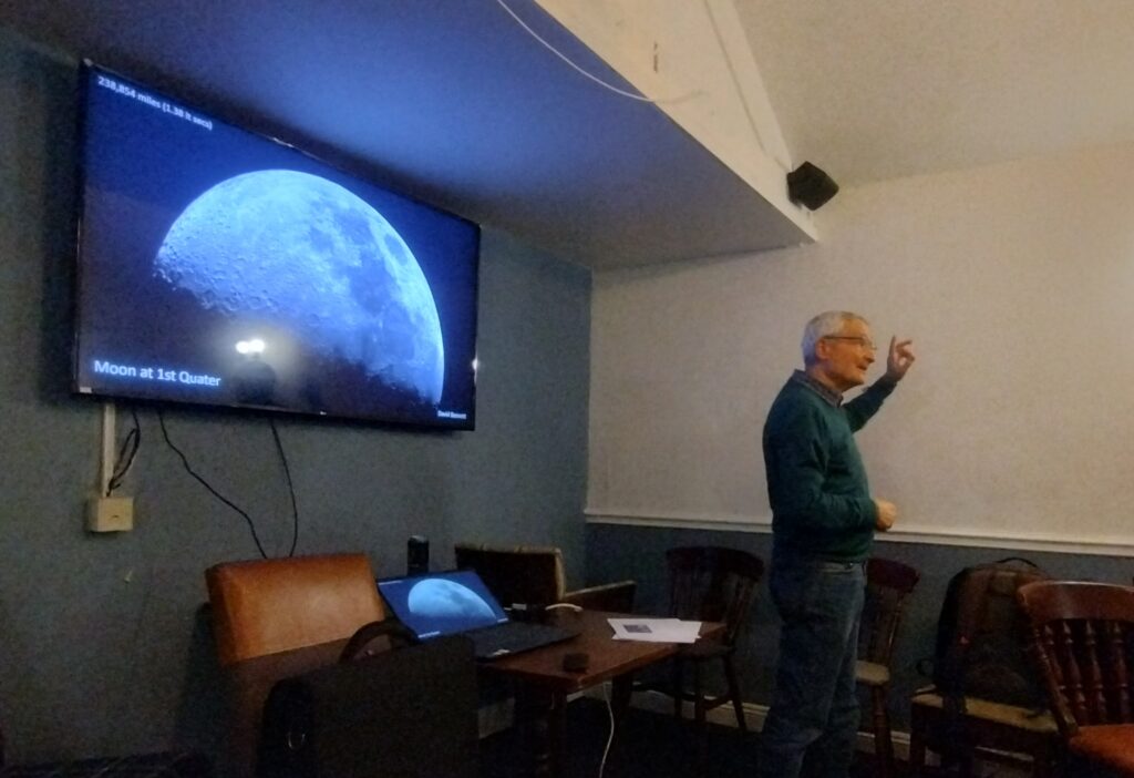The BAS observatory director giving a talk for Portishead rotary club